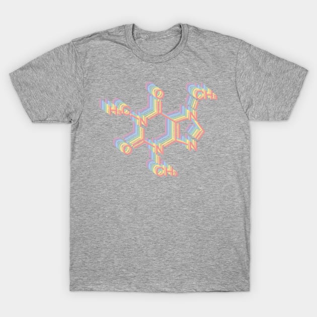 Caffeine Molecule Aesthetic Pastels Gift T-Shirt by Harry Lee